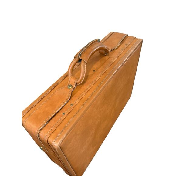 HARTMANN Tan Belting Leather Briefcase 5” Attache Hardcase Travel Vintage - Picture 9 of 16